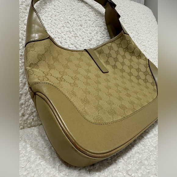 Gucci Jackie 1961 Leather and Canvas Shoulder Bag - Picture 3 of 10